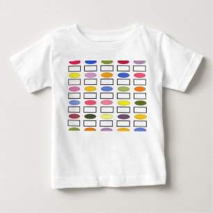 Camiseta Para Bebê Ovalas e Retângulos - Jardim Flor