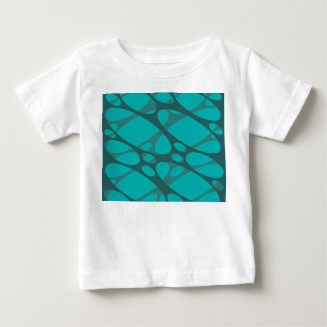Camiseta Para Bebê Ovalas em camadas de teal (Frente)
