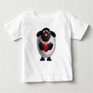 Camiseta Para Bebê Ovelha de coração