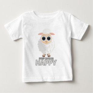 Camiseta Para Bebê Ovelha me faz feliz