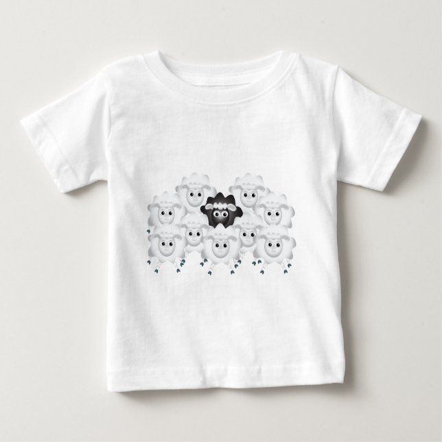 Camiseta Para Bebê Ovelha Negra Bestiça da Família (Frente)