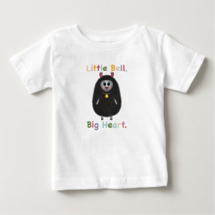Camiseta Para Bebê Ovelha Preta Fofa com Campainha – Pequeno Sino Gra
