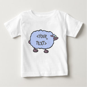 Camiseta Para Bebê Ovinos Azuis,<YOUR TEXT>
