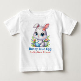 Camiseta Para Bebê Ovo Azul do Coelho