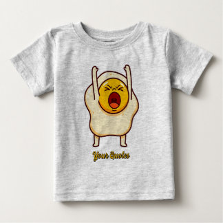 Camiseta Para Bebê Ovo de Desenho Animado Engraçado e Irritado