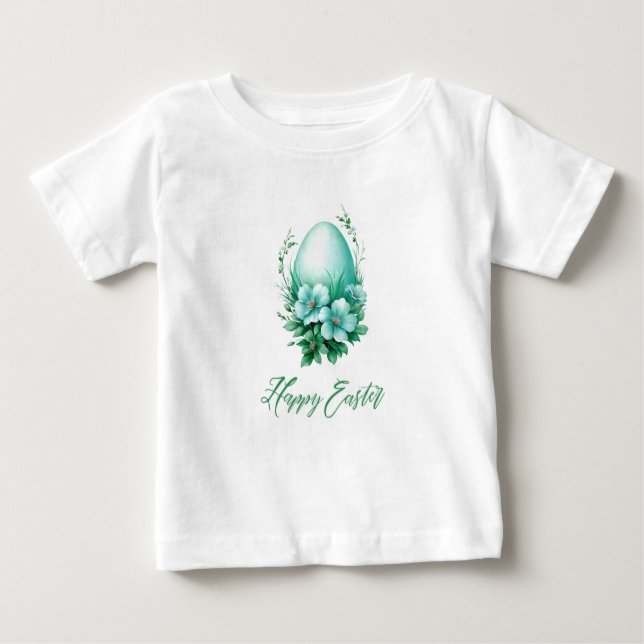 Camiseta Para Bebê Ovo de Páscoa charmoso - Ilustração Festiva (Frente)