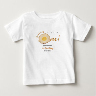 Camiseta Para Bebê Ovo Frito Fofo Aniversário de 1 ano
