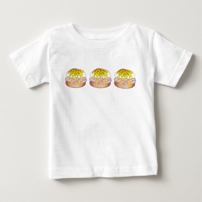 Camiseta Para Bebê Ovos Benedict Café da Manhã Comida Foodie Ham (Frente)