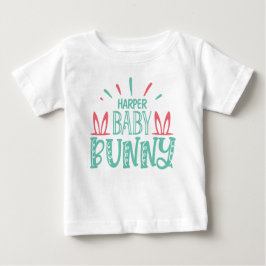 Camiseta Para Bebê Ovos da Páscoa Borboleta Coelho Bebê com NOME Pers