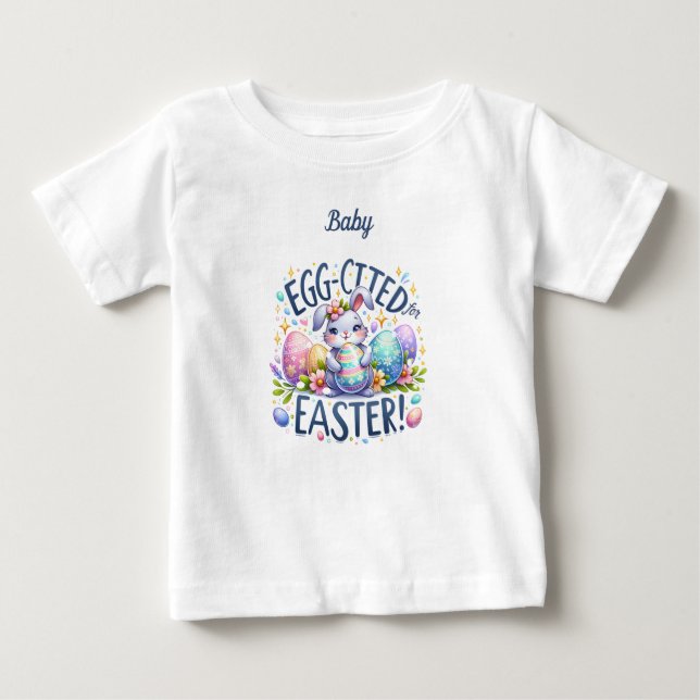 Camiseta Para Bebê Ovos de coelho da Páscoa (Frente)