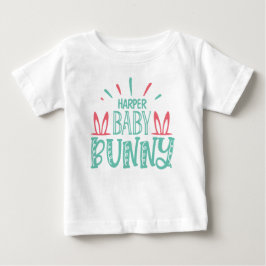 Camiseta Para Bebê Ovos de Páscoa Borboleta Coelhozinho Bebê com NOME