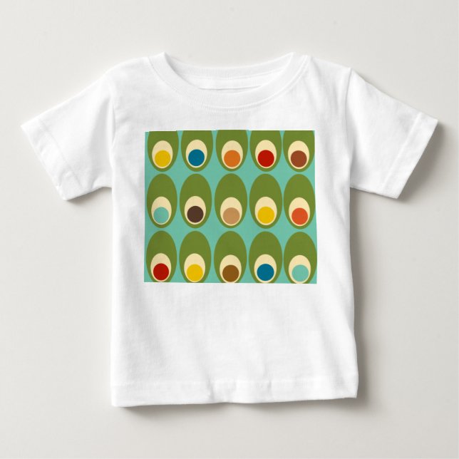 Camiseta Para Bebê Ovos Modernos do Século médio (Frente)