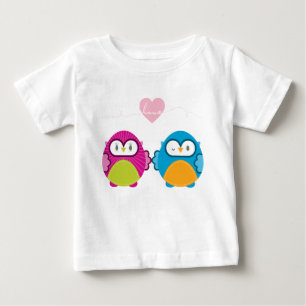 Camiseta Para Bebê OWL AMOR: garota brilhante + menino