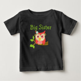 Camiseta Para Bebê Owl Big Sister