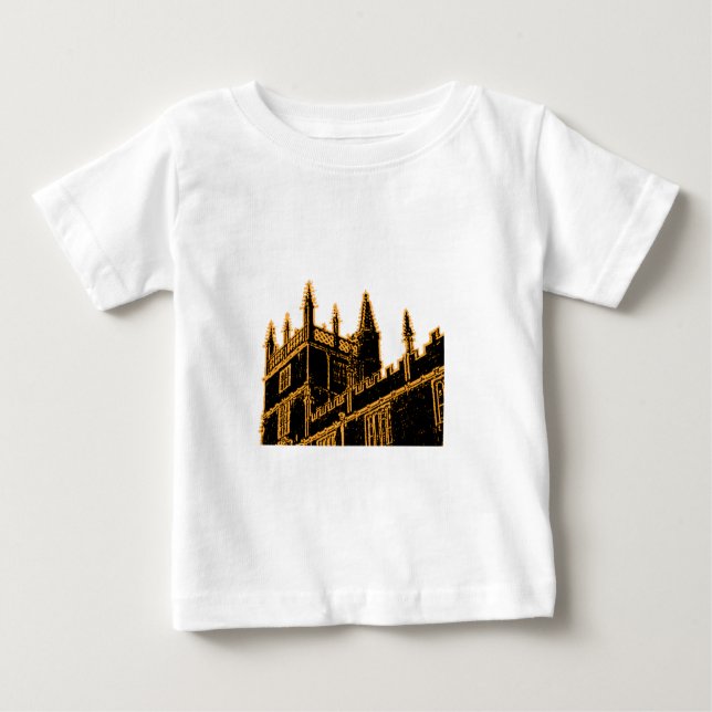 Camiseta Para Bebê Oxford Inglaterra 1986 espirais de construção (Frente)