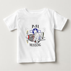 Camiseta Para Bebê p-51 mustang