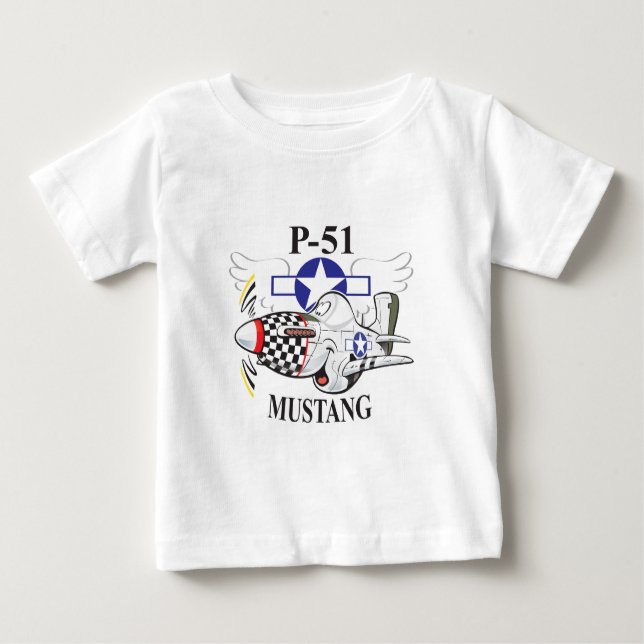 Camiseta Para Bebê p-51 mustang (Frente)