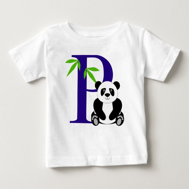 Camiseta Para Bebê P é para a panda (Frente)