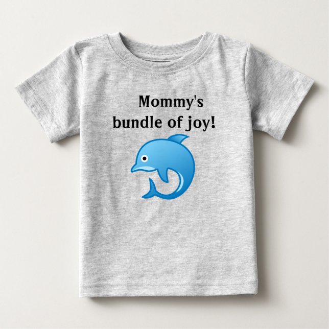 Camiseta Para Bebê Pacote de Alegria da Mamãe Golfinho (Frente)