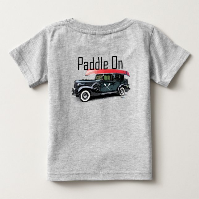Camiseta Para Bebê Paddle No Classic Car Design - Baby Fine Jersey T- (Verso)
