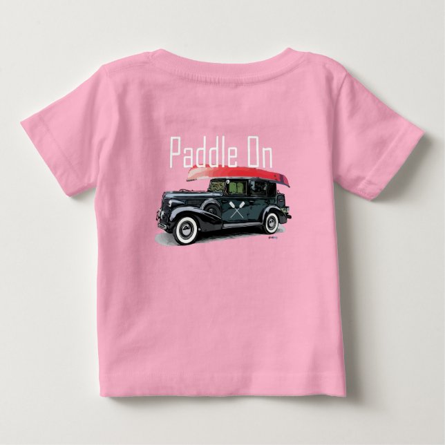 Camiseta Para Bebê Paddle No Classic Car Design - Baby Fine Jersey T- (Verso)