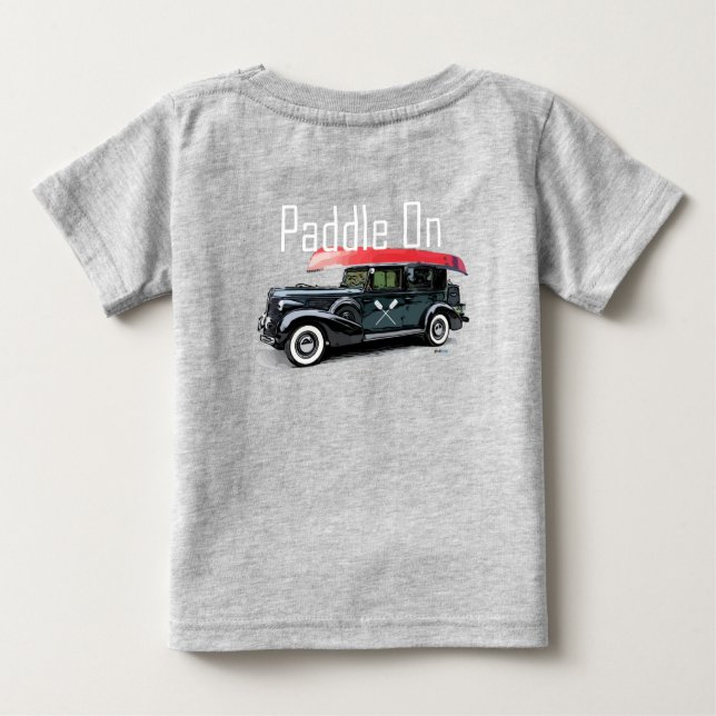 Camiseta Para Bebê Paddle No Classic Car Design - Baby Fine Jersey T- (Verso)