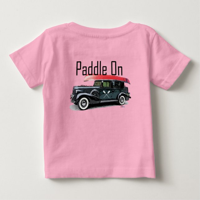 Camiseta Para Bebê Paddle No Classic Car Design - Baby Fine Jersey T- (Verso)