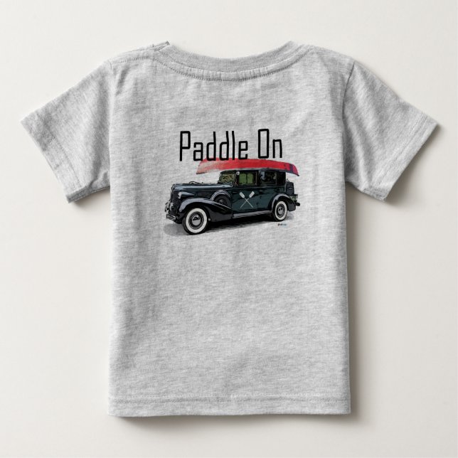Camiseta Para Bebê Paddle No Classic Car Design - Baby Fine Jersey T- (Verso)