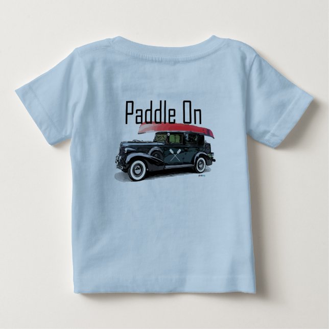 Camiseta Para Bebê Paddle No Classic Car Design - Baby Fine Jersey T- (Verso)