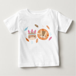 Camiseta Para Bebê Padrão contínuo tribal indígena americano da flore