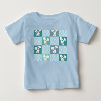 Camiseta Para Bebê Padrão contínuo xadrez floral elegante em So