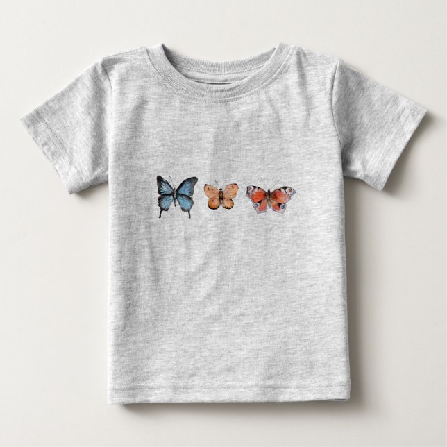 Camiseta Para Bebê Padrão da borboleta (Frente)