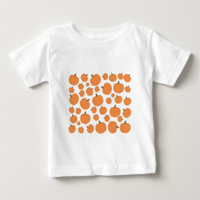 Camiseta Para Bebê Padrão de Abóbora (Frente)