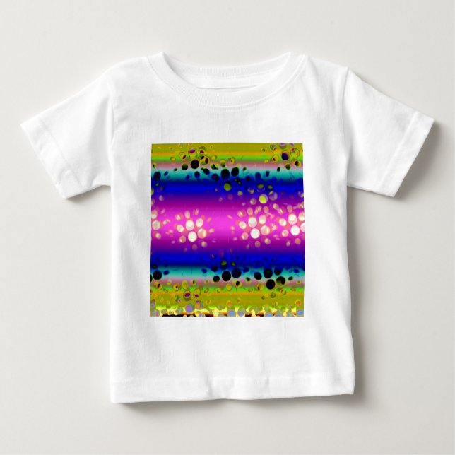 Camiseta Para Bebê Padrão de Abstrato colorida (Frente)
