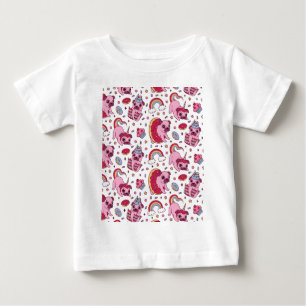 Camiseta Para Bebê Padrão de cachorro fofo para amantes de cães