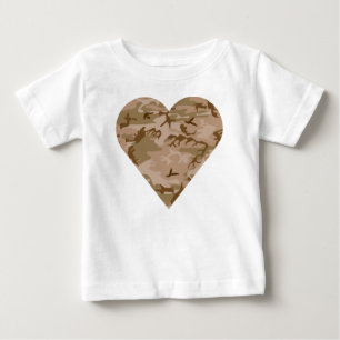 Camiseta Para Bebê Padrão de Camuflagem do Deserto, Padrão Militar, E