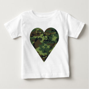 Camiseta Para Bebê Padrão de Camuflagem Verde, Padrão Militar, Exérci