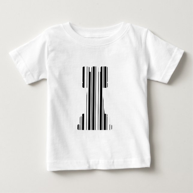 Camiseta Para Bebê Padrão de Código de Barras do Jogo de Código de Ba (Frente)