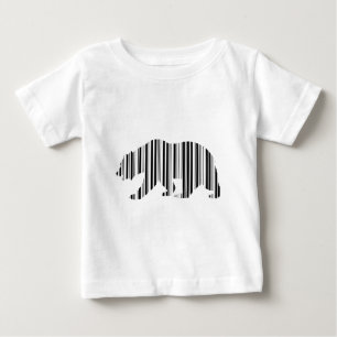 Camiseta Para Bebê Padrão de código de barras do urso dourado da CALI