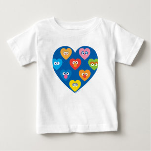 Camiseta Para Bebê Padrão de Corações do Dia dos Namorados da Rua Sés