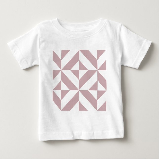 Camiseta Para Bebê Padrão de Cubo Geométrico Médio de Deco (Frente)