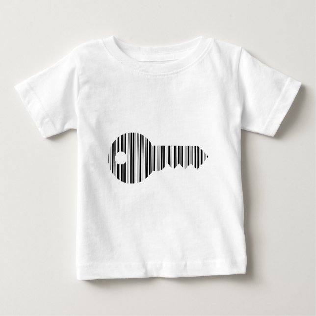 Camiseta Para Bebê Padrão de Design de Código de Barras Chaves CÓDIGO (Frente)