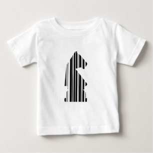 Camiseta Para Bebê Padrão de Design de Peça de Xadrez Código de Barra
