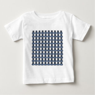 Camiseta Para Bebê Padrão de escaravelho Abstrato Azul do Mod Retro