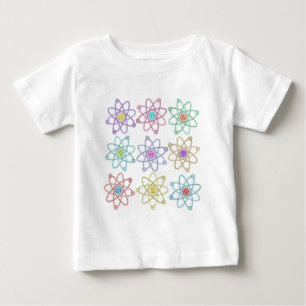 Camiseta Para Bebê Padrão de Estrutura Atômica Ciência