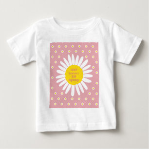 Camiseta Para Bebê Padrão de flor margarida - Pureza, citação de inoc