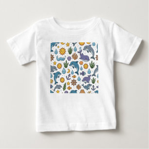 Camiseta Para Bebê padrão de golfinhos