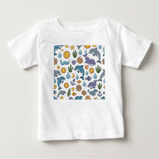Camiseta Para Bebê padrão de golfinhos