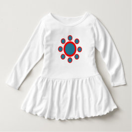 Camiseta Para Bebê padrão de hena circular vermelha e azul