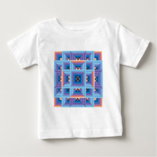 Camiseta Para Bebê Padrão de inclinação 3 em azul e roxo